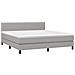 Letto A Molle Materasso E Led Grigio Chiaro 160x200 Cm Tessuto - Foto miniatura 2