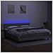 Letto A Molle Materasso E Led Grigio Chiaro 160x200 Cm Tessuto - Foto miniatura 3