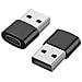 Adattatore Da Usb-c A Usb A 2 Pezzi Per Trasferimento Dati E Ricarica Black - Foto miniatura 1
