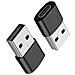 Adattatore Da Usb-c A Usb A 2 Pezzi Per Trasferimento Dati E Ricarica Black - Foto miniatura 2