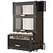 Scaffale Scaffalatura Credenza In Metallo Con Doppia Vetrinetta E Cassetto Nero - Foto miniatura 4