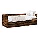 Divano Letto Con Cassetti Senza Materasso Rovere Fumo 90x200 Cm - Foto miniatura 1