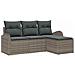 Set di divani da giardino  4 pezzi con cuscini Grigio Rattan sintetico, Divano da giardino  2 posti con spazio di stoccaggio e cuscini Grigio Rattan sintetico - Foto miniatura 1