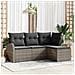 Set di divani da giardino  4 pezzi con cuscini Grigio Rattan sintetico, Divano da giardino  2 posti con spazio di stoccaggio e cuscini Grigio Rattan sintetico - Foto miniatura 2
