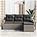 Set di divani da giardino  4 pezzi con cuscini Grigio Rattan sintetico, Divano da giardino  2 posti con spazio di stoccaggio e cuscini Grigio Rattan sintetico - Foto miniatura 3
