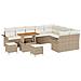 Set di divani da giardino da 12 pezzi con cuscini Beige Polyrattan Acacia,  Set da pranzo da giardino da 3 pezzi con cuscini Beige Polyrattan Acacia,  Divano da giardino per 2 persone con cuscini Beige Polyrattan - Foto miniatura 1