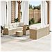 Set Divano da Giardino  11 Pezzi con Cuscini Beige Polyrattan Acacia, Divano da Giardino  a 2 posti con spazio di stoccaggio e cuscini Beige Polyrattan, Set Tavolo da Giardino  a 3 pezzi con cuscini Beige Polyrattan Acacia - Foto miniatura 2
