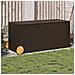 Contenitore da Giardino con Ruote Marrone 283L in Polyrattan - Foto miniatura 2
