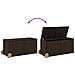 Contenitore da Giardino con Ruote Marrone 283L in Polyrattan - Foto miniatura 7