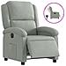Poltrona Elettrica Reclinabile Grigio Chiaro in Vera Pelle - Foto miniatura 1