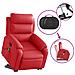 Poltrona Alzapersona Reclinabile Massaggio Rosso in Similpelle - Foto miniatura 5