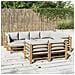Set Salotto da Giardino 10pz con Cuscini Grigio Chiaro Bambù - Foto miniatura 2