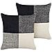 Set Di 2 Cuscini Laelia Cotone 45 X 45 Cm Nero Patchwork - Foto miniatura 2
