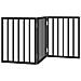Cancello per Cani Pieghevole 3 Pannelli Nero 150cm Legno Pioppo - Foto miniatura 1