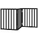 Cancello per Cani Pieghevole 3 Pannelli Nero 150cm Legno Pioppo - Foto miniatura 6