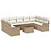 Set Divano da Giardino con cuscino 10 pcs Marrone Poly Rattan - Foto miniatura 1