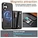 Custodia A Portafoglio Magnetica Nera Compatibile Con Iphone 17 - Cover A Libro Con Porta Carte E Supporto Magsafe - Foto miniatura 6