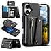 Custodia A Portafoglio Magnetica Nera Compatibile Con Iphone 17 - Cover A Libro Con Porta Carte E Supporto Magsafe - Foto miniatura 1
