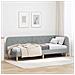 Cornice del letto ad angolo Grigio chiaro 80 x 200 cm Tessuto - Foto miniatura 2