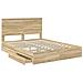 Letto con Contenitore con testiera Rovere Sonoma 150 x 200 cm - Foto miniatura 5