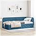 Cornice del letto ad angolo Blu 100 x 200 cm Velluto - Foto miniatura 2