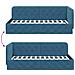 Cornice del letto ad angolo Blu 100 x 200 cm Velluto - Foto miniatura 9