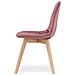 Sedia da pranzo NUUC in velluto rosa scuro con gambe in legno di faggio x1 - Foto miniatura 4