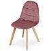 Sedia da pranzo NUUC in velluto rosa scuro con gambe in legno di faggio x1 - Foto miniatura 3