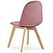 Sedia da pranzo NUUC in velluto rosa scuro con gambe in legno di faggio x1 - Foto miniatura 5