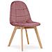 Sedia da pranzo NUUC in velluto rosa scuro con gambe in legno di faggio x1 - Foto miniatura 1