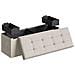 Pouf Organizer per riporre gli oggetti, Bianco Crema LSF277W01 - Foto miniatura 2