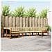 Set di divani da esterno con cuscino 7 pcs Naturale e Beige - Foto miniatura 2