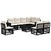 Set Divano da Giardino 9 pcs Nero e Bianco Crema polyrattan - Foto miniatura 1