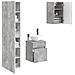 Set di mobili per il bagno 3 pz Grigio Cemento - Foto miniatura 3