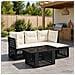 Set Divano da Giardino 5 pz Nero polyrattan - Foto miniatura 5