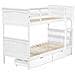 Letto A Castello In Legno In Colore Bianco 90x200 Cm Radon - Foto miniatura 1