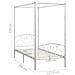 Letto A Baldacchino Bianco In Metallo 120x200 Cm - Foto miniatura 5