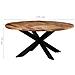 Tavolo Pranzo Tondo 175x75 Cm Legno Di Acacia Finitura Sheesham - Foto miniatura 8