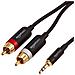 PBH-19821 1.2m 3.5mm 2 x RCA Nero cavo audio - Foto miniatura 1