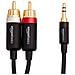 PBH-19821 1.2m 3.5mm 2 x RCA Nero cavo audio - Foto miniatura 3