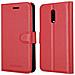 Custodia Compatibile Con Oneplus 6t In Rosso Carminio - Coperchio Protettiva Con Chiusura Magnetica, Funzione Stand E Tasca Per Le Carte - Foto miniatura 8
