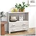 Credenza Bianca 85x35x80 Cm In Legno Massello Di Pino - Foto miniatura 1