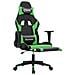Sedia da Gaming Massaggio Poggiapiedi Nero e Verde Similpelle - Foto miniatura 3