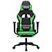 Sedia da Gaming Massaggio Poggiapiedi Nero e Verde Similpelle - Foto miniatura 4