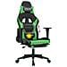 Sedia da Gaming Massaggio Poggiapiedi Nero e Verde Similpelle - Foto miniatura 7