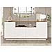 Credenza Con 4 Ante E 1 Ripiano Naturale Chiaro E Bianco - Lotula - Foto miniatura 3