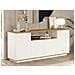 Credenza Con 4 Ante E 1 Ripiano Naturale Chiaro E Bianco - Lotula - Foto miniatura 4