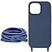 Cover Semirigida Per Iphone 15 Pro Max Cordino Nylon Intrecciato Serie Corda Blu - Foto miniatura 4