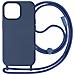 Cover Semirigida Per Iphone 15 Pro Max Cordino Nylon Intrecciato Serie Corda Blu - Foto miniatura 1