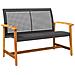 Panca da Giardino Nera 112 cm in Polyrattan e Legno di Acacia - Foto miniatura 2